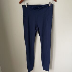 Lands End Womens Navy Blue Full Length‎ Leggings Size M 10-12